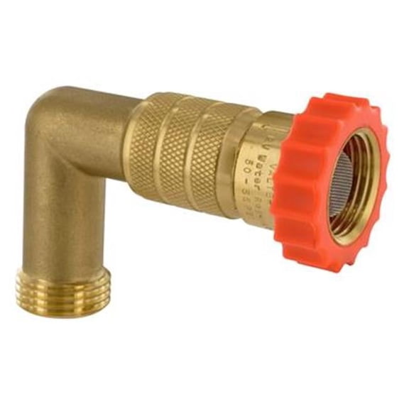 Valterra Brass Fresh Water Pressure Regulator with 90 deg Hose Saver