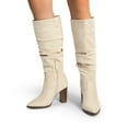 thumbnail image 6 of BURUDANI Women Slouchy Knee-High Suede Boots Pointed Toe, Chunky Block Heel, Side-Zip Pull-On Comfort, 6 of 6