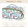 thumbnail image 4 of FORMRS Makeup Bag Travel Cosmetic Organizer for Women Fold Flat Zipper Pouch with Handle, Colorful Sailboats, 4 of 8