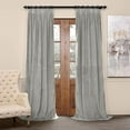 thumbnail image 2 of Homi Drapes Double Pinch Pleated Velvet Curtains Thermal Insulated Room Darkening Drapes for Bedroom/Livingroom Along with 1 Panels,Tiebacks,Hooks (Light Grey, 40"x120"), 2 of 6