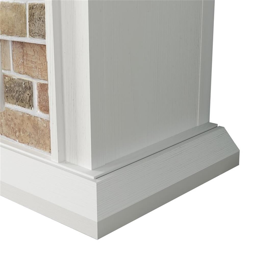 LIVILAND 60" Freestanding Electric Fireplace with Faux Brick Mantle - White