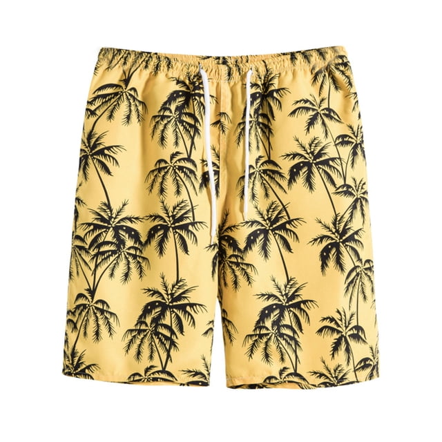 Augper Swim Trunks Fashion Men's Elastic Waistb and Beam Beach Line Belt Casual Sports Shorts