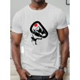 thumbnail image 1 of Camiseta para hombre con diseño geométrico de montaña: cuello redondo, manga corta, informal, lavable a máquina., 1 of 6