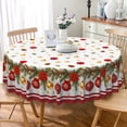 thumbnail image 5 of Christmas Round Tablecloth 60 Inch,Holly Garland Print,Stain‑Resistant Table Cover For Dining Kitchen Indoor Outdoor Party Decor, 5 of 6