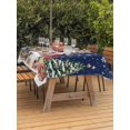 thumbnail image 2 of Outdoor Tablecloth with Umbrella Hole and Zipper, Navy Blue Christmas Rectangle Table Cloth 60x102 Inch Waterproof Tablecloth, Snowman Gifts Xmas Tree Snowflake Winter Picnic Table Cover for Patio, 2 of 7