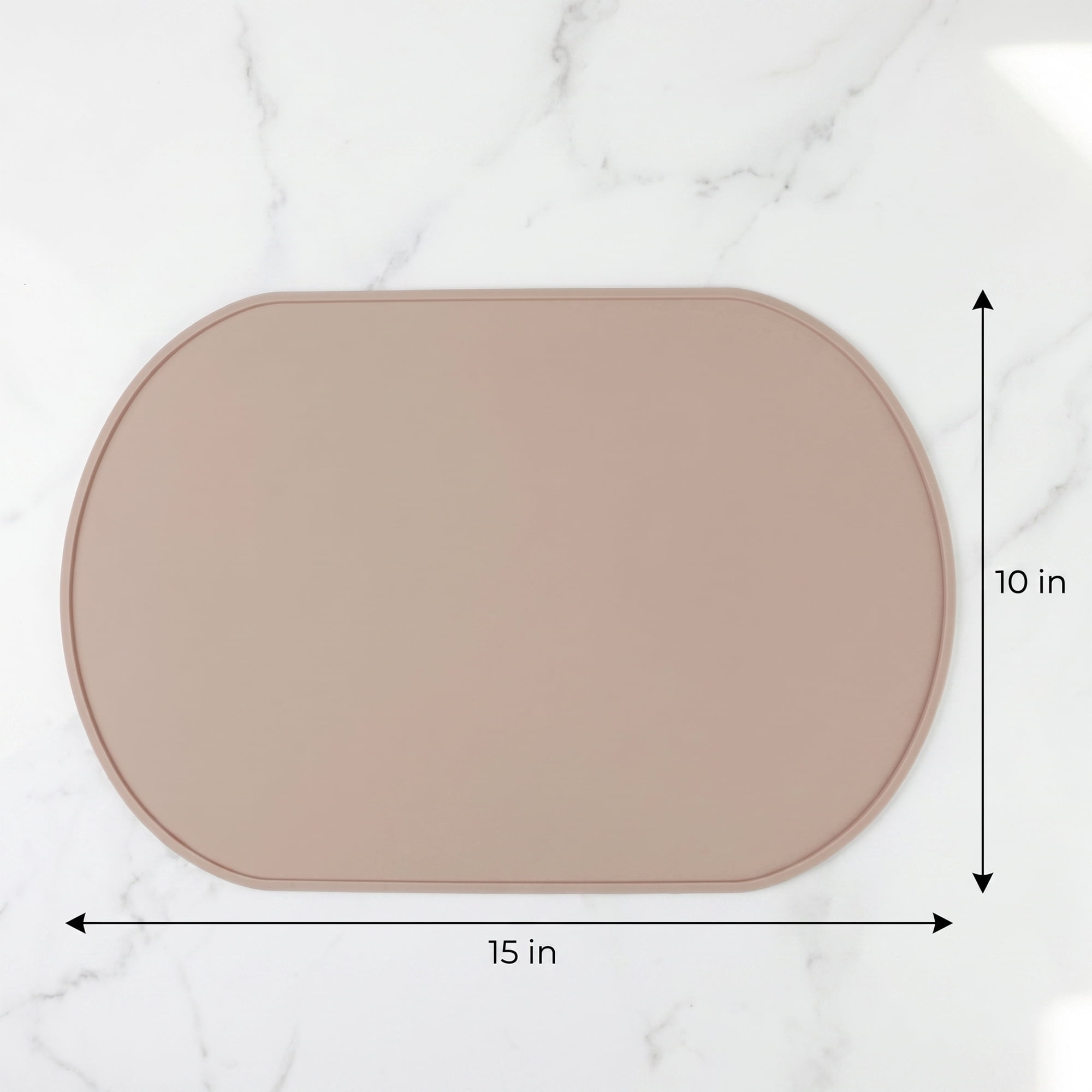 Unique Bargains 6 Pack Silicone Placemats for Kitchen Dining Table Decor Light Brown 15"x10"