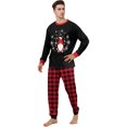 thumbnail image 3 of Family Christmas Pajamas Matching Set Christmas Snowflake Plaid Printed Soft Sleepwear Holiday Pjs Loungewear, 3 of 6