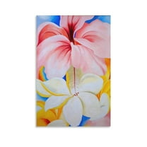 Hibiscus with Plumeria 1939 By Georgia O'Keefe Canvas Prints Wall Art Modern Poster Art Paintings on Canvas for Home Room Office Wall Decoration 12×18inch unframed