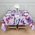 thumbnail image 3 of Pink Butterfly Pattern Square Tablecloth,Waterproof Square Table Cover,Wipeable Spillproof Washable Table Cover for Home Kitchen Party Decor 60"x60"(152x152cm), 3 of 6