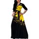 thumbnail image 3 of Vestido maxi casual de mujer manga 3/4 estampado floral cuello en V vestido de fiesta suelto otoño, 3 of 5