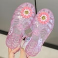thumbnail image 6 of LIIPEE Girls Sandals Kids Summer Floral Decoration Hollow Out Soft Sole Bright Jelly Shoes Cute Lightweight Daily Adjustable Straps Beach Footwear,3.5-4 Years, 6 of 7