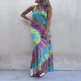 thumbnail image 4 of Robe de Soirée d'Été Sans Manches Licou Cravate Cravate Imprimé, 4 of 6