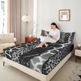 thumbnail image 4 of Homewish Fashion Leopard Print Twin Sheet Sets for Women, Giraffe Cheetah Animal Twin Fitted Sheet, Grey Abstract Ombre Flat Sheet, Super Cozy Room Decor, 3pcs, 4 of 7