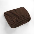thumbnail image 6 of 700 Thread Count 100% Egyptian Cotton 3-Piece Fitted Sheet ( 1 Fitted Sheet + 2 Pillow Covers) 30 Inches Deep Pocket Size Twin Color Chocolate Stripe, 6 of 6