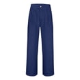 thumbnail image 6 of Havenx Dress Pants for Men Linen Pleat-Front Dress Pants Straight Leg Baggy Lined Pants with Pockets Old Money Baggy Summer Office Work Casual Dress Suit Pants,Navy XL, 6 of 6