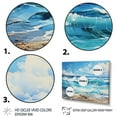 thumbnail image 3 of Designart "Teal White Ocean Charm Pastoral III" Landscapes Floater Framed Wall Art Print, 3 of 7