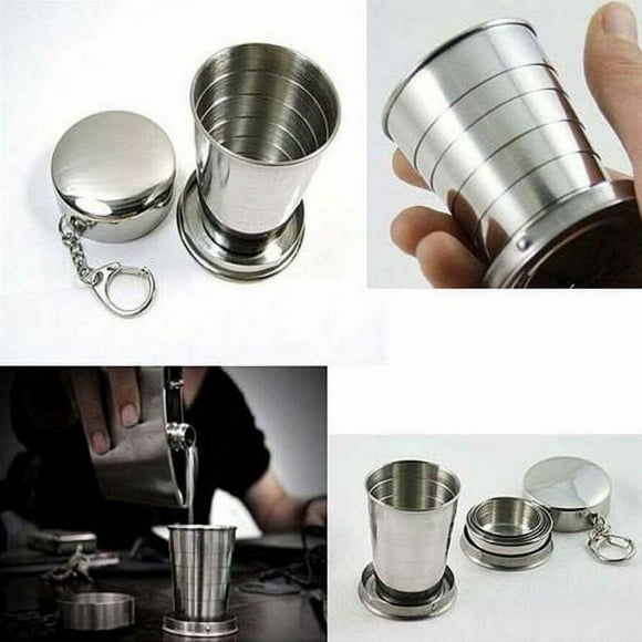 EastVita Stainless Steel Portable Travel Folding Collapsible Cup Outdoor Drinking Telescopic Cup