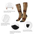 thumbnail image 4 of Womens Wood Grain Print Knee High Socks Comfy Thermal Boot Long Socks, 4 of 7