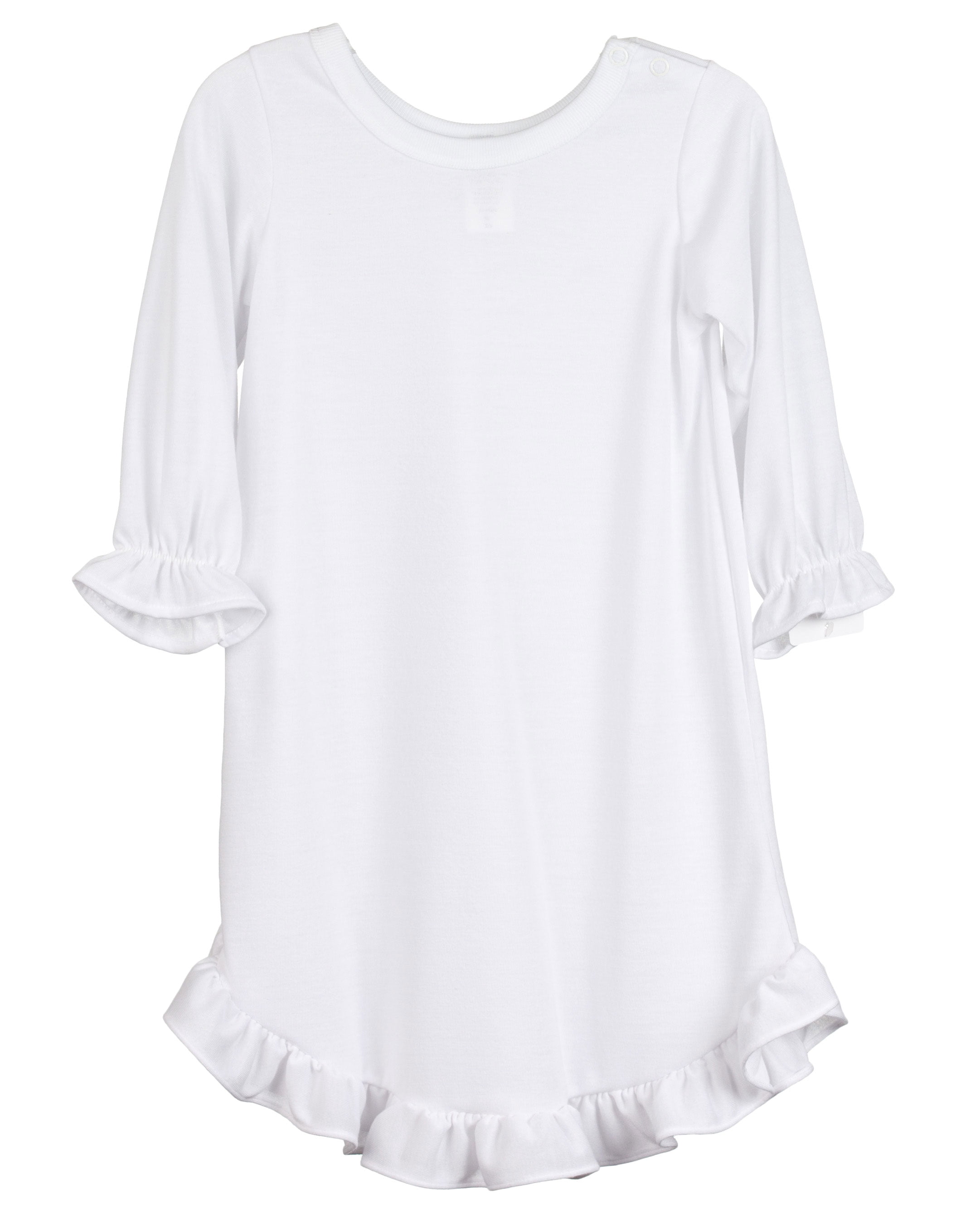 I.C. Collections Girls Plain White Monogrammable Pajama Gown, (Size 3 ...