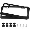 thumbnail image 1 of 2PCS License Plate Frame Holder, 2 Holes Matte Stainless Steel License Plate Cover with Mounting Accessories,Durable Rustproof Fits All License Plates in Canada. (Matte Black), 1 of 13