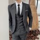 thumbnail image 5 of (M-6XL) chaqueta chaleco pantalones marca de gama alta Color sólido traje Formal de oficina de negocios conjunto de tres piezas novio boda espectáculo vestido fiesta, 5 of 5