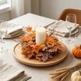 thumbnail image 4 of Yyuenw Halloween Artificial Maple Leaf Sunflower Rose Candle Wreath Fall Harvest Thanksgiving Table Centerpiece Mantel Party Indoor Decor Ornament, 4 of 6