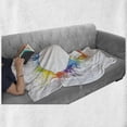 thumbnail image 6 of Colorful Soft Flannel Fleece Blanket, Heart Shaped Motif and Rainbow Color Splash Frame Image on Plain Background, Cozy Plush for Indoor and Outdoor Use, 60" x 80", White Multicolor, by Ambesonne, 6 of 6