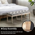 thumbnail image 7 of Farmhouse Dining Bench 48" Long Vintage Tufted Bench with Wood Legs Upholstered Entryway Bench Fabric End of Bed Bench for Bedroom Living Room Hallway, Grey, 7 of 7