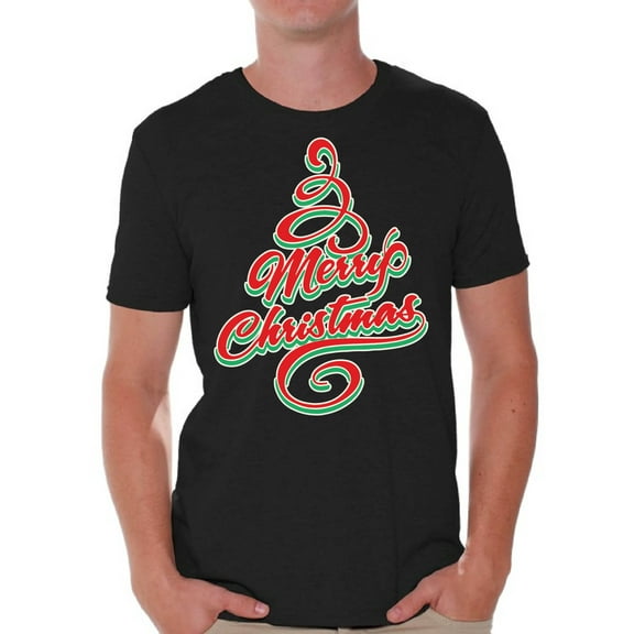 Awkward Styles Merry Christmas Tree Graphic Tee Men's