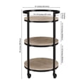 thumbnail image 4 of Maklaine Contemporary 21" Steel Bar Cart in Gray, 4 of 9