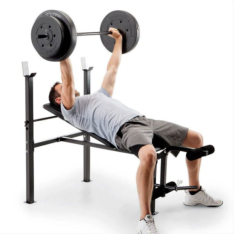 Marcy Pro CB 20111 Standard Adjustable Weight Bench with 80 lbs Weight Set Walmart