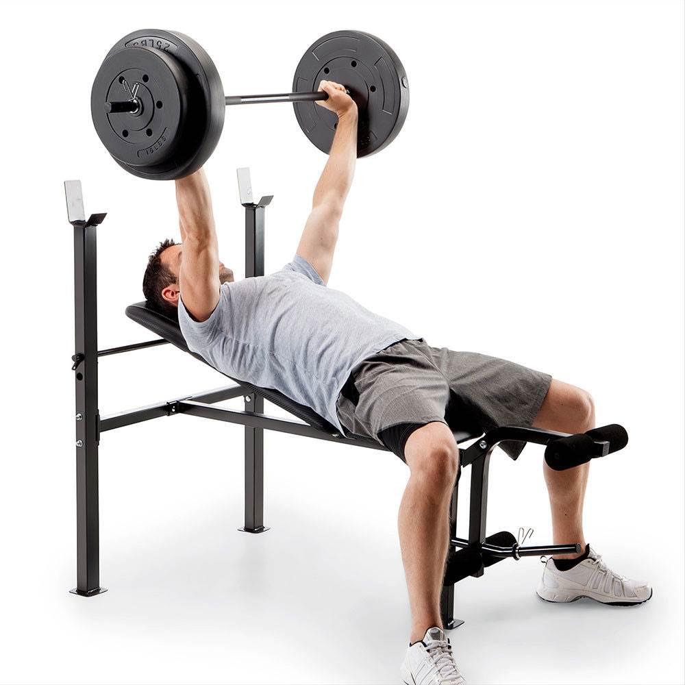 Marcy Pro CB-20111 Standard Adjustable Weight Bench with 80 lbs Weight Set - image 3 of 5