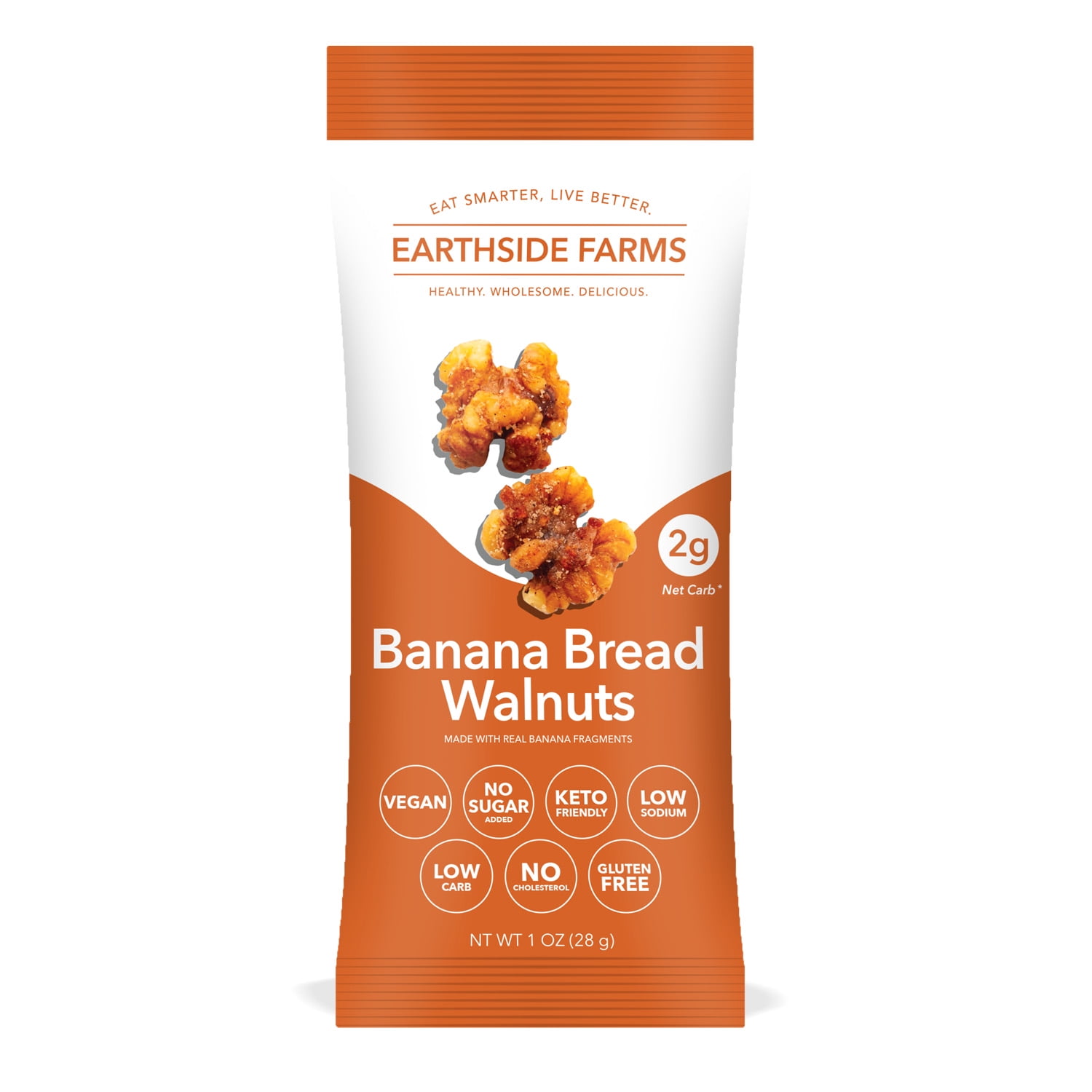 Earthside Farms Banana Bread Walnuts, 6 pack Vegan, Ketofriendly, and