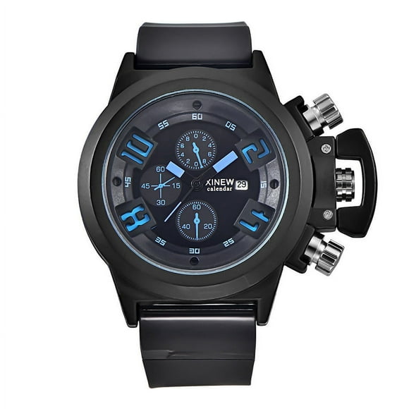 Waterproof Watch Mens Watch Mens Fashion Silica Sport Date Chronograph Analog Quartz Wrist Watch Waterproof