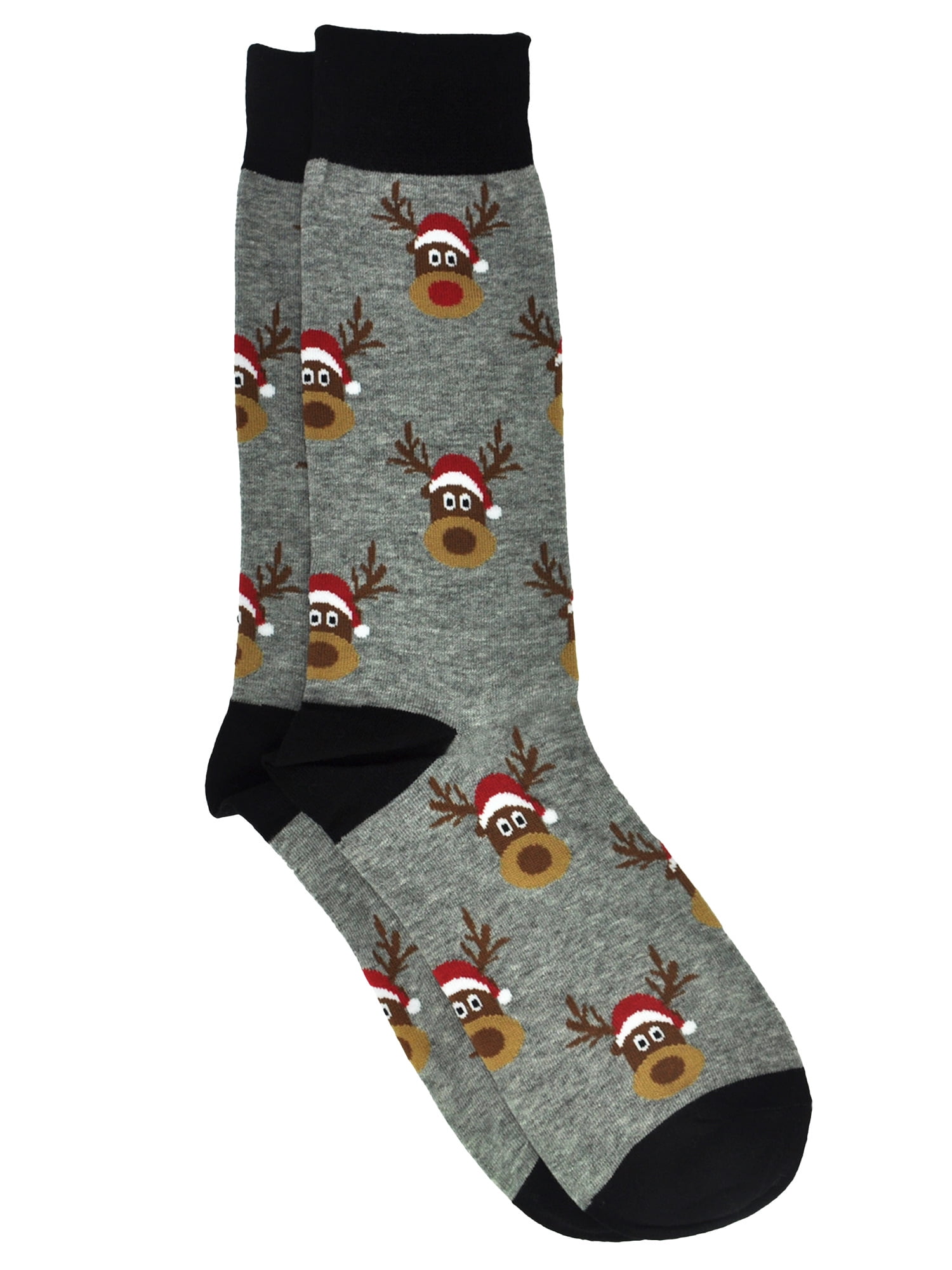 Men's Christmas Reindeer Socks Size 10-13 Grey Black  Walmart Canada