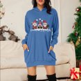 thumbnail image 2 of Women's Christmas Print Long Sleeve Hoodie Dress Casual Sweatshirt with Pockets Comfortable Warm Holiday Outfit, 2 of 2