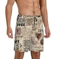 thumbnail image 2 of Gaeub Abstract Coffee Pattern With Letters Printed Men's Short Pajama Pants, Lightweight Lounge & Sleep Bottoms Keep You Cool - 4X-Large, 2 of 9