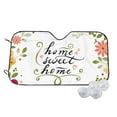 thumbnail image 2 of Lsque Home Sweet Home Floral Car Windshield Sun Shade | Accordion Folding Style Auto Shade for Car Truck SUV Van | Blocks UV Rays Sun Visor Protector | Medium, 2 of 7