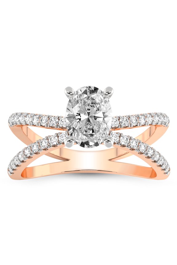IGI Certified 3 Carat Oval Shape Lab Grown Diamond Engagement Ring | 14K Rose Gold | Antique Allure Vintage Lab Diamond Ring | FG-VS1-VS2 Quality Friendly Diamonds