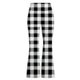 thumbnail image 3 of XAOFW Kids Pants Flare Leg Girls Plaid Stretch Comfy Everyday Flowy Elastic Waistband School Playground Long Soft Cozy Casual Daily Wear Trousers, 3 of 3