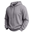 thumbnail image 5 of Loose Hoodie for Men Durable Solid Color Fashion Soft Pullover Long Sleeve Drawstring Sport Sweatshirts Men's Comfortable Casual Sweatshirts, 5 of 9