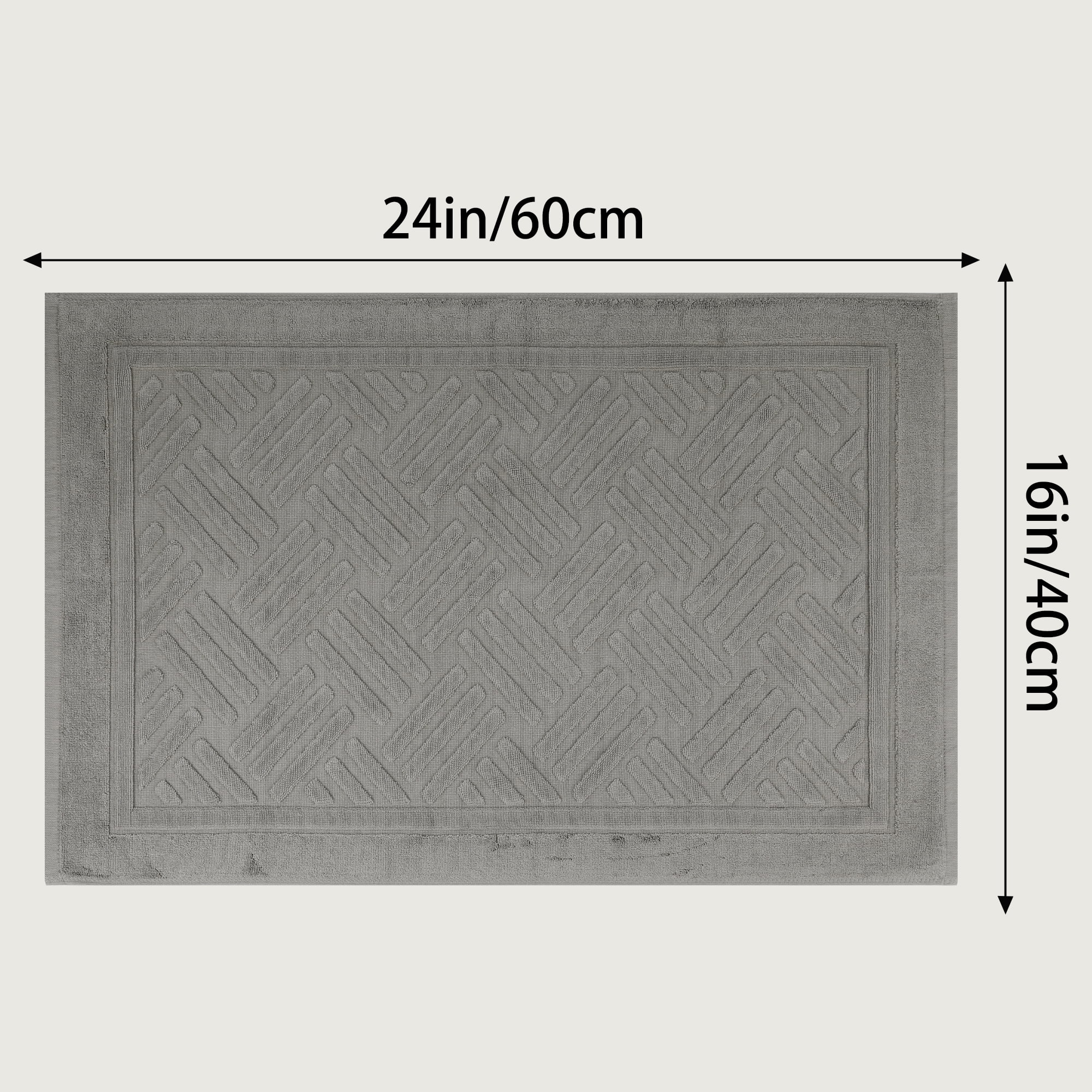 Unique Bargains Cotton Mat Towel Absorbent Floor Bath Rugs for Bathroom Grey 16" x 24"