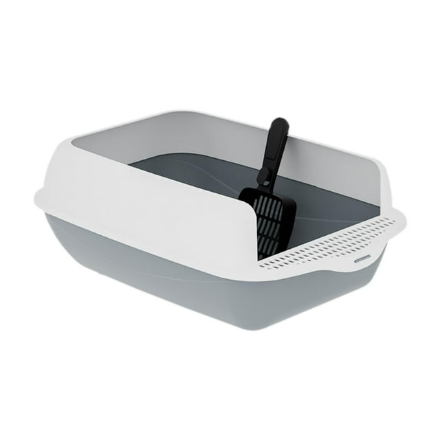 Caja de arena para gatos Suministros semi encerrados con litera suministros para mascotas Bandeja para mascotas Caja de arena de gato para viajes al