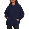 thumbnail image 1 of Sudaderas con Capucha Extragrandes para Mujer, Sudaderas de Forro , Suéteres de Moda para Otoño e Invierno Azul Marino S, 1 of 9