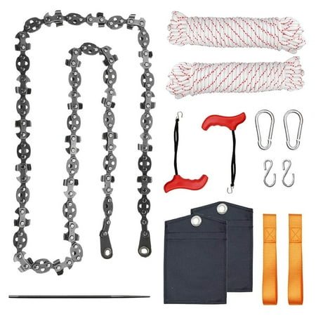 

53 Inch High Reach Tree Limb Hand Rope Saw 68 Sharp Teeth Blades on Both Sides Folding Rope Chain Saw for Camping