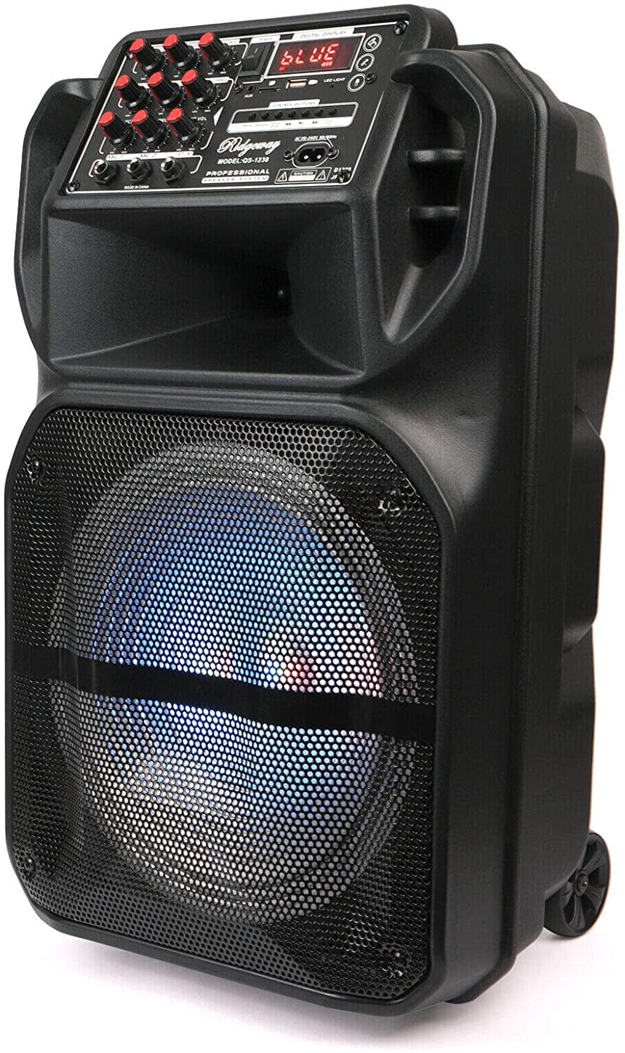 Ridgeway 12" Rechargeable Bluetooth Party DJ Speaker MultiLights 3600m