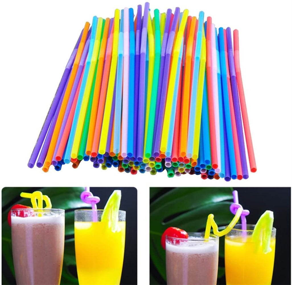 Casewin Colorful Extra Long Flexible Bendy Party Disposabl Drinking ...