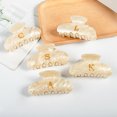 thumbnail image 6 of Xinwanna Women Hair Claw Letter Print Anti-slip Teeth Back Head Hair Clip Large Size Shower Hair Clamp Hair Accessory (Pink L), 6 of 13