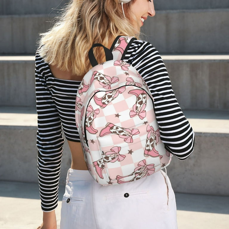 Pink checkerboard backpack hotsell