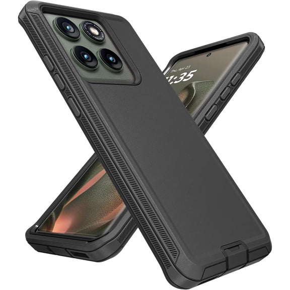 Entronix Heavy Duty Case designed for Moto G Stylus 2025 - Triple Layer Bumper Cover, Protective Smartphone Accessories, Black